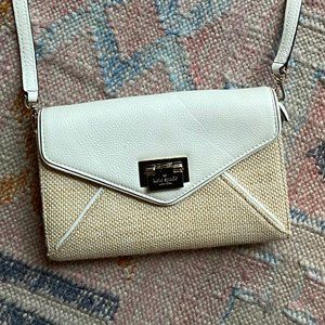 Kate Spade Small Crossbody White Leather Straw